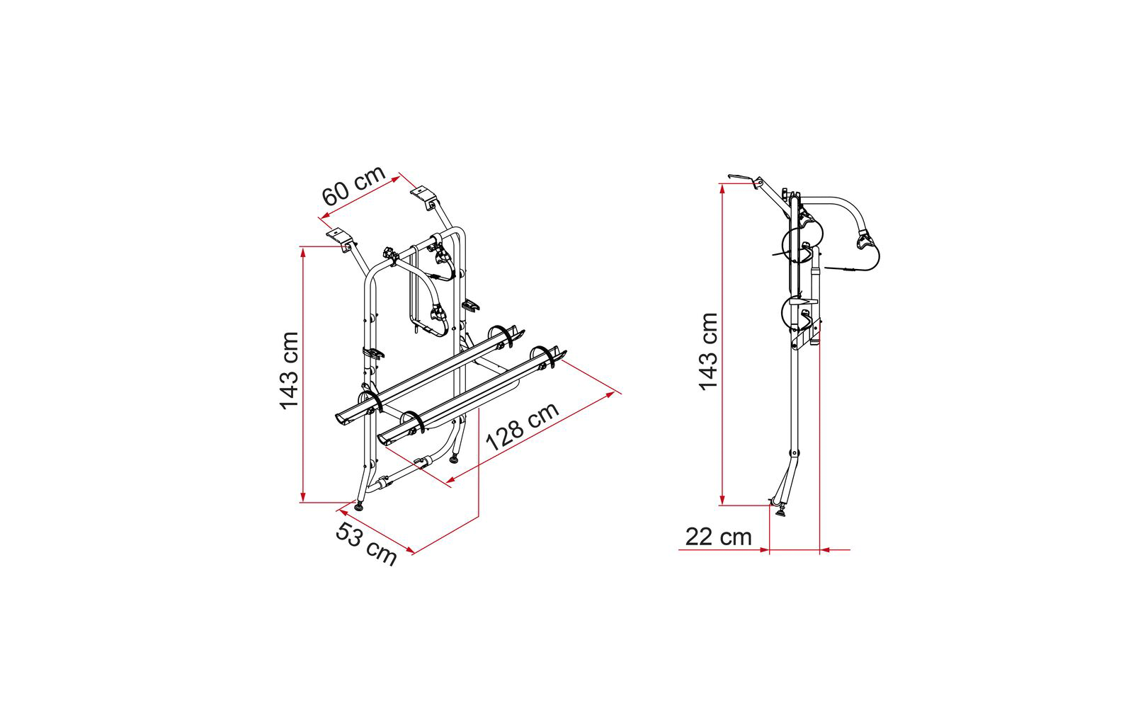 Detaljbilde av Sykkelstativ Carry-Bike for Vivaro/Trafic/Talento, 2 sykler - Fiamma