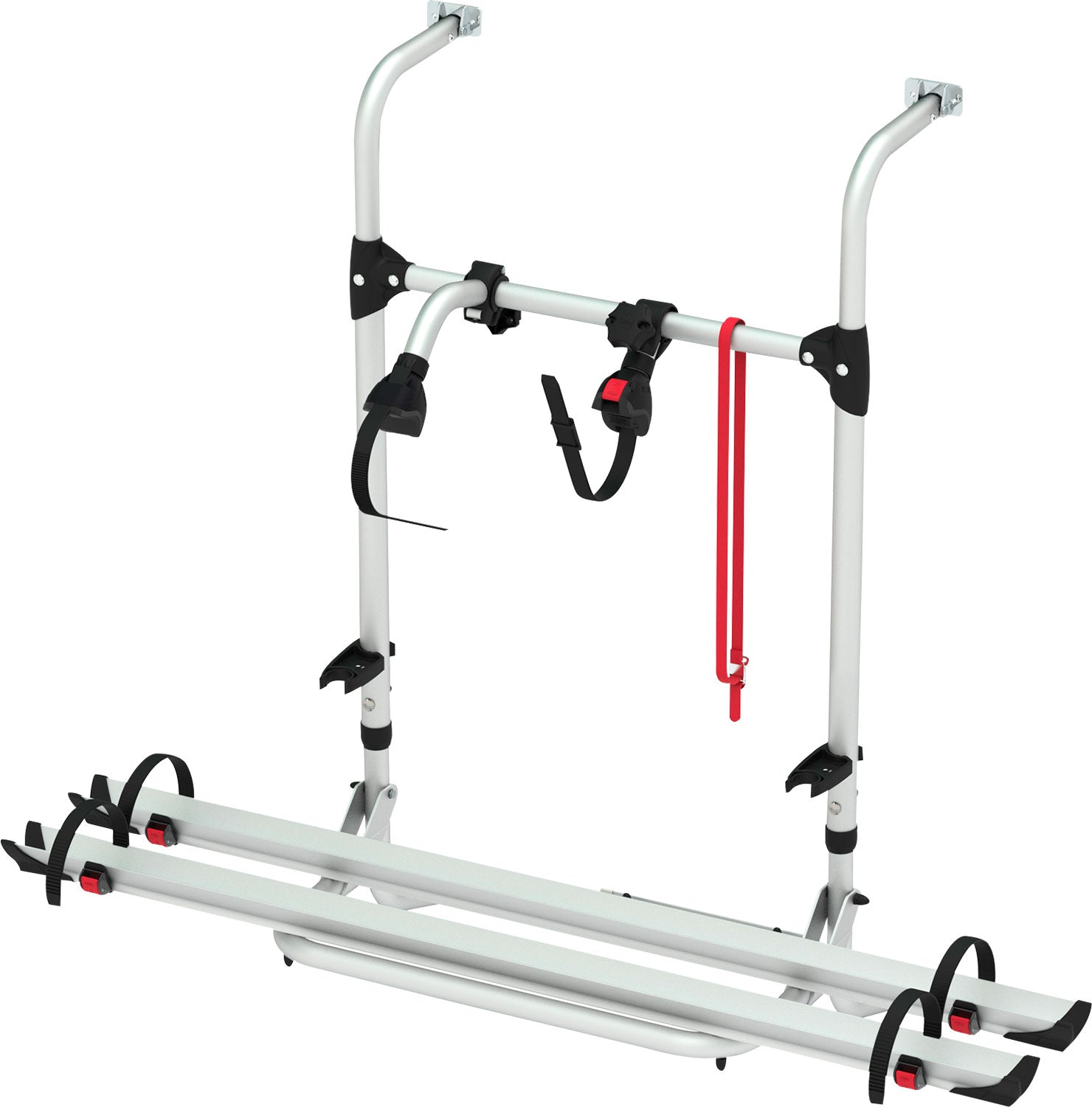 Sykkelstativ Carry-Bike Simple Plus 200 for campingvogn, 2 sykler sett fra siden