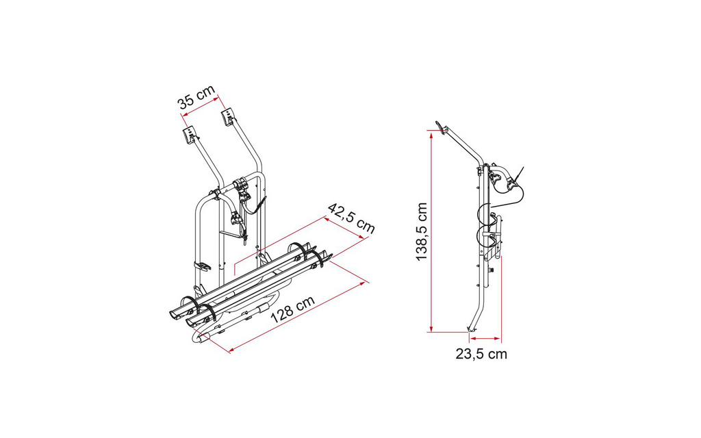 Detaljbilde av Sykkelstativ Carry-Bike VW T4 D for 2 sykler