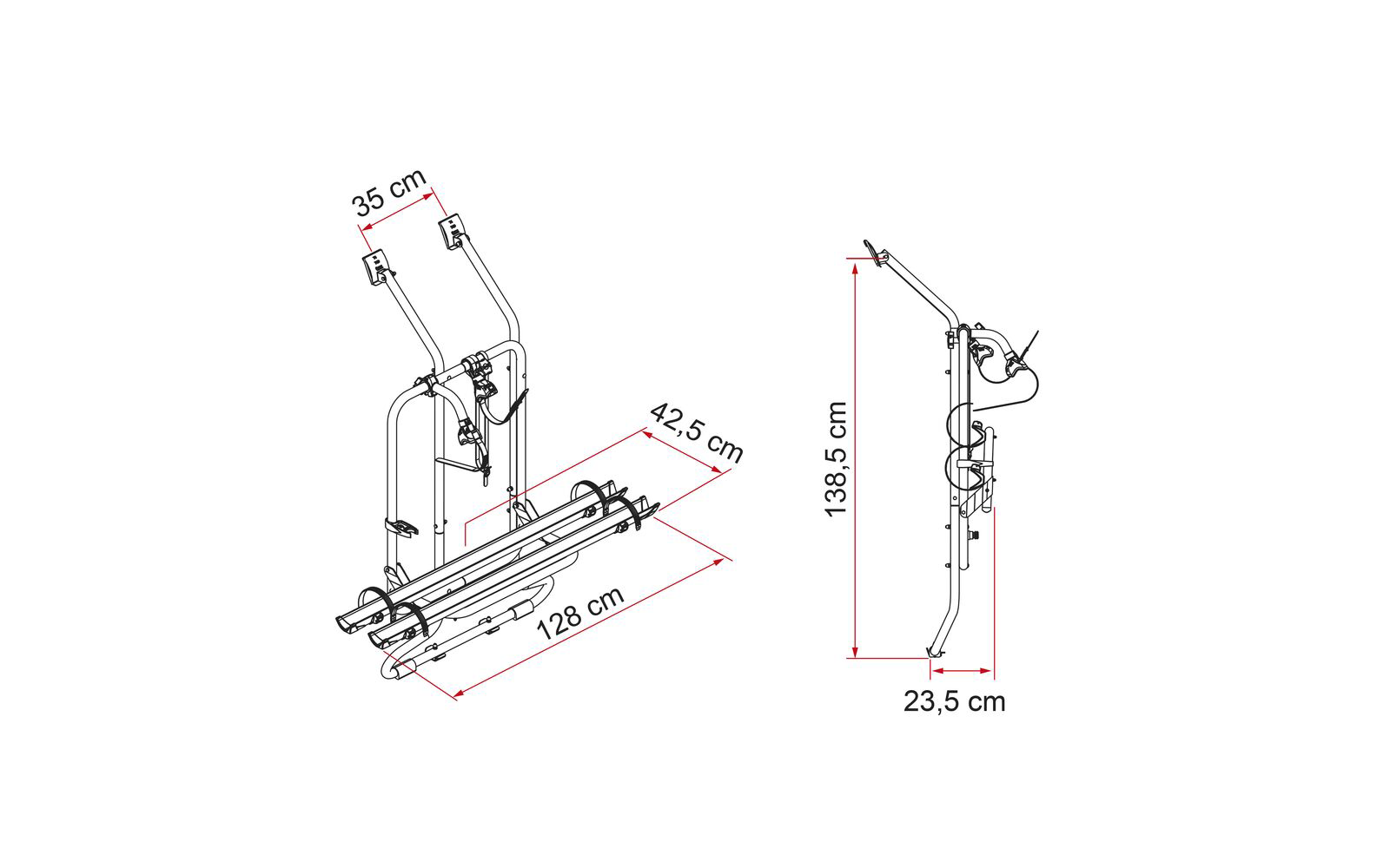 Detaljbilde av Sykkelstativ Carry-Bike VW T4 D for 2 sykler