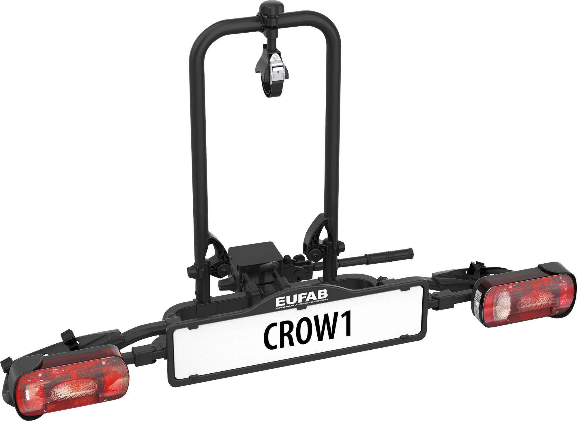 Sykkelstativ Crow 1 for tilhengerfeste sett forfra