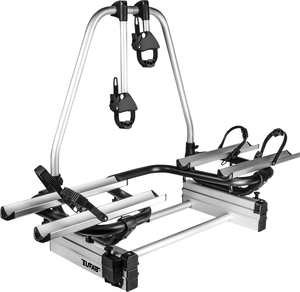 Sykkelstativ for drawbar BS260 for 2 sykler, e-bike forfra
