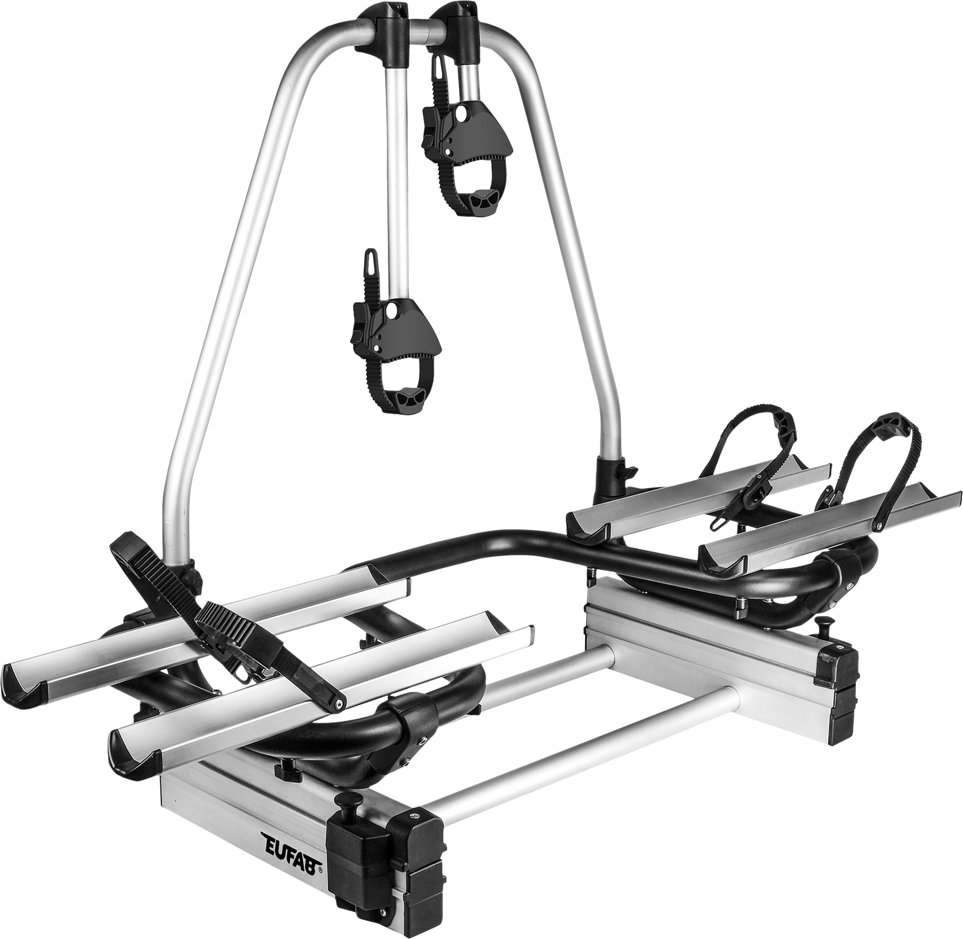 Sykkelstativ for drawbar BS260 for 2 sykler, e-bike forfra