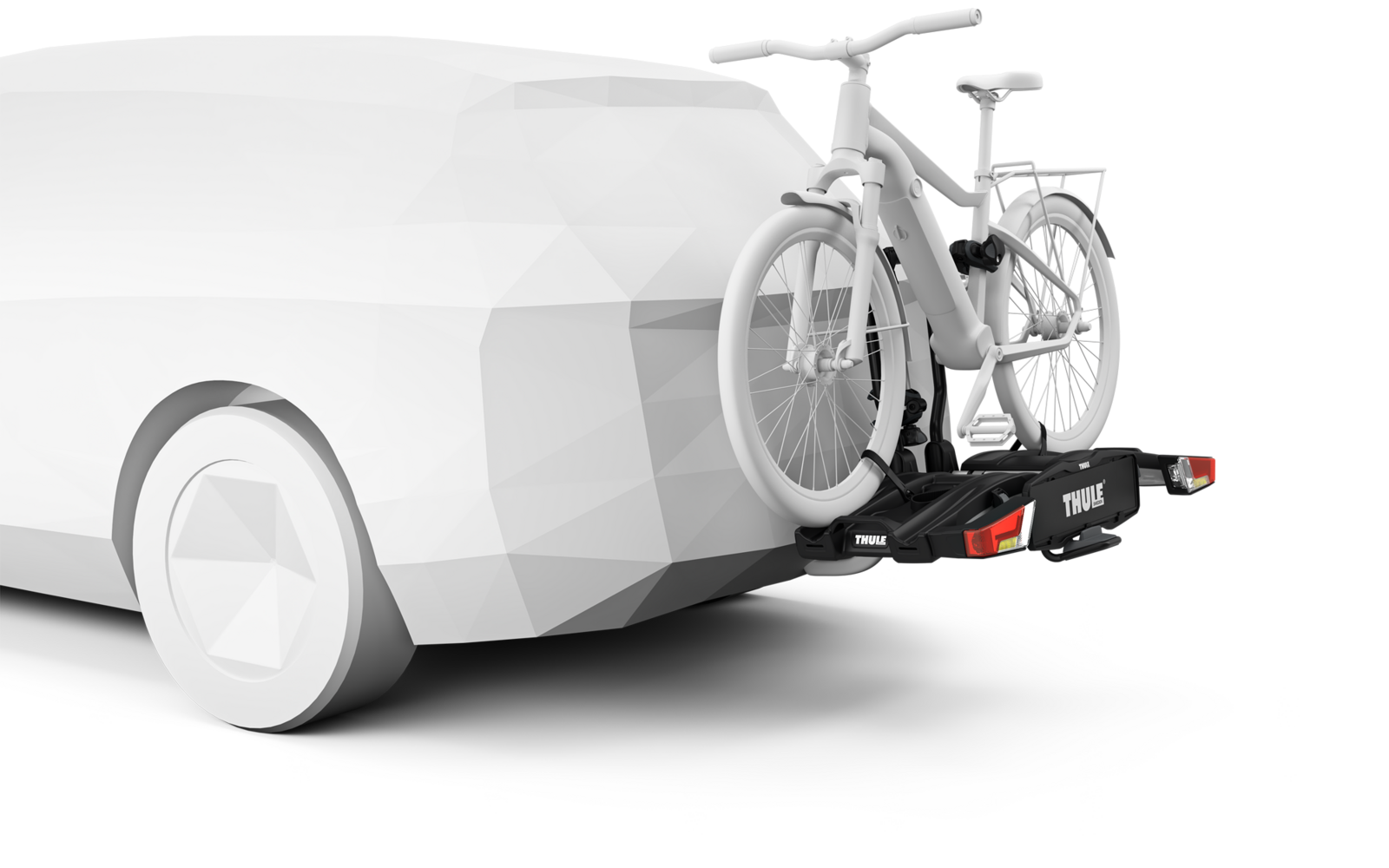 Sykkelstativ for tilhengerfeste EasyFold XT F Fix4Bike 2 sykler - Thule montert på bil