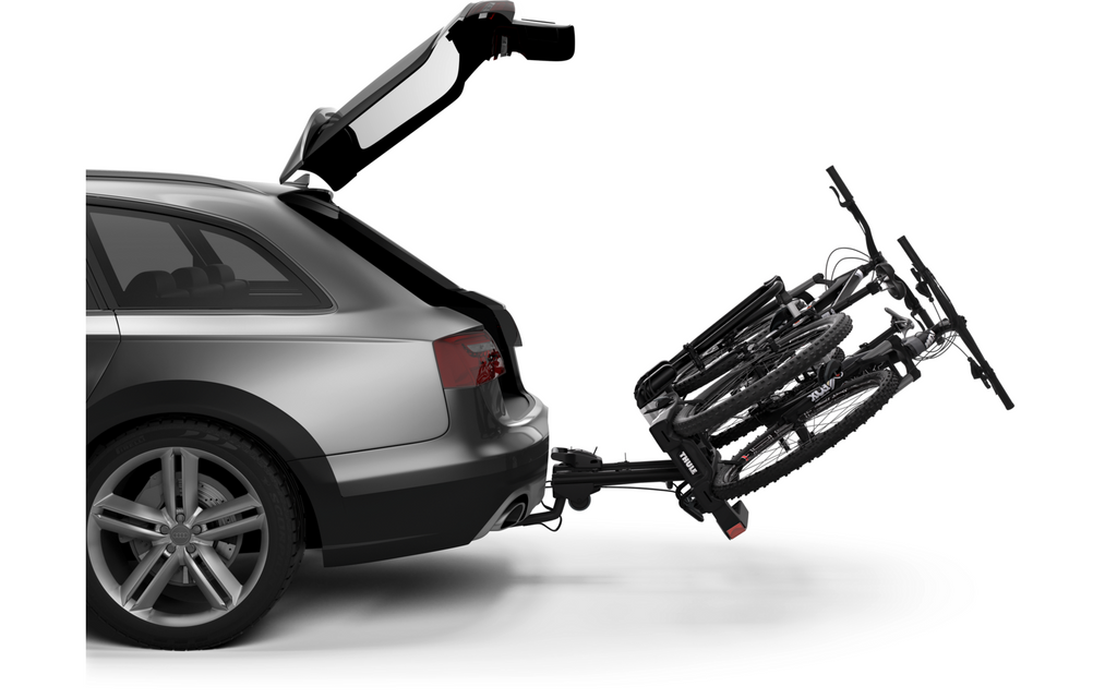 Nærbilde av låseknapp på Sykkelstativ for tilhengerfeste EasyFold XT F Fix4Bike 2 sykler - Thule