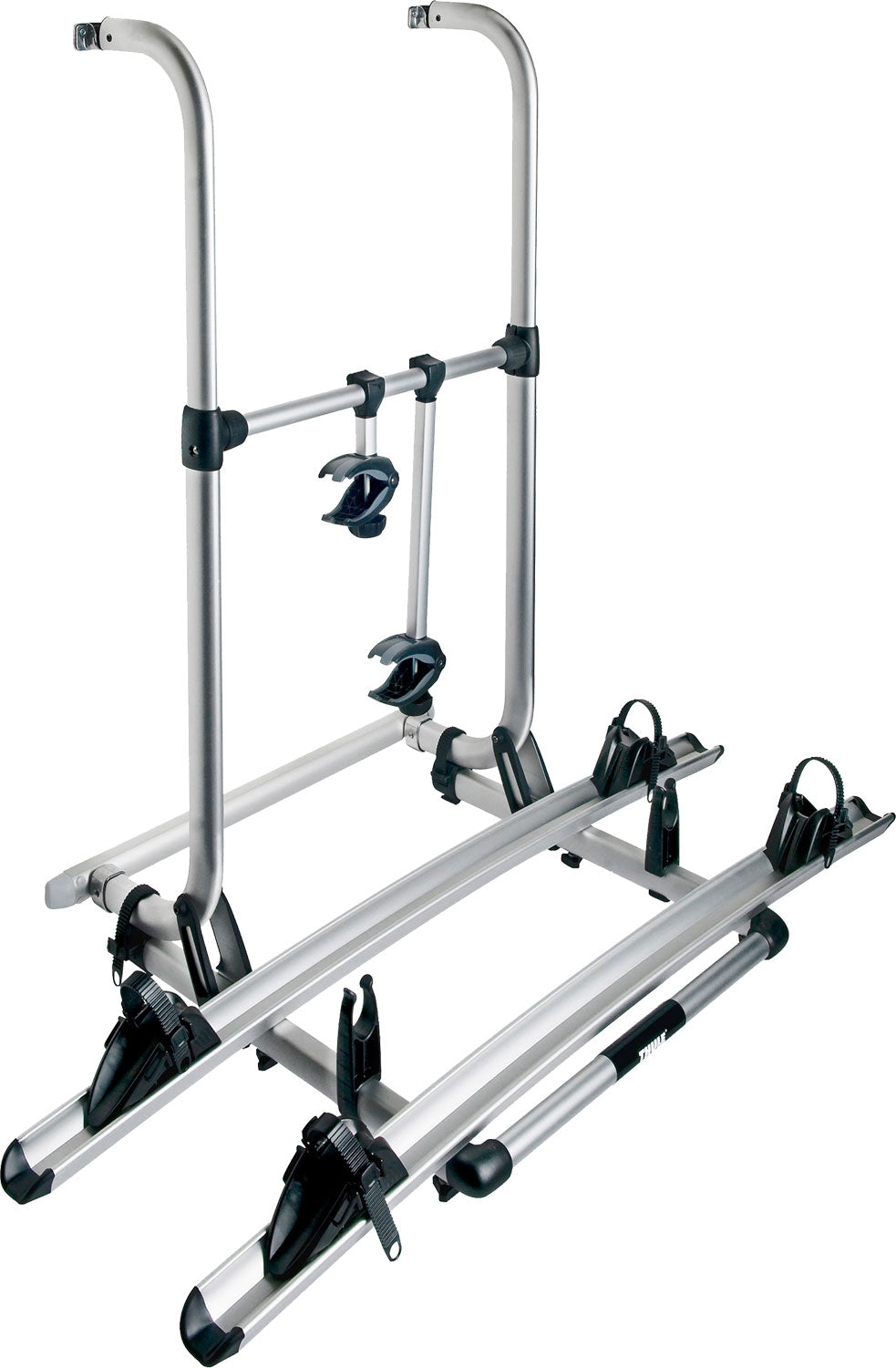 Sykkelstativ Elite G2 Standard for 2 sykler, e-bike, 60 kg montert på campingvogn