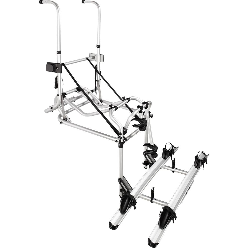 Sykkelstativ Lift V16 manuelt senkbart for 2 sykler maks 30 kg Thule montert på campingvogn