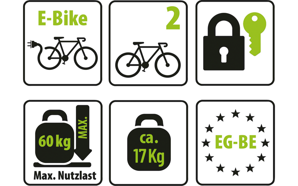 Sykkelstativ Premium for tilhengerfeste, 2 sykler, sammenleggbart justerbar skiltbrakett