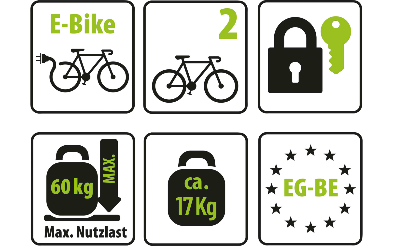 Sykkelstativ Premium for tilhengerfeste, 2 sykler, sammenleggbart justerbar skiltbrakett