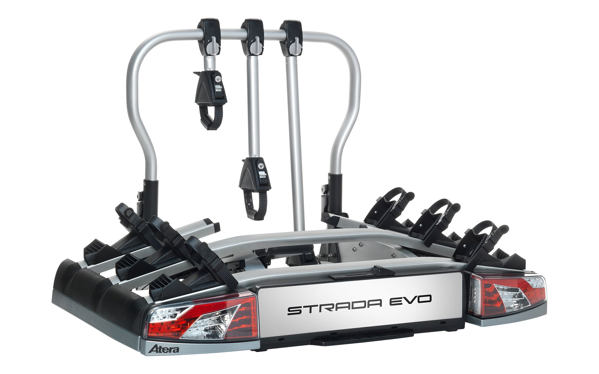 Sykkelstativ for tilhengerfeste Strada Evo 3 for 3 sykler, e-bike montert på bil