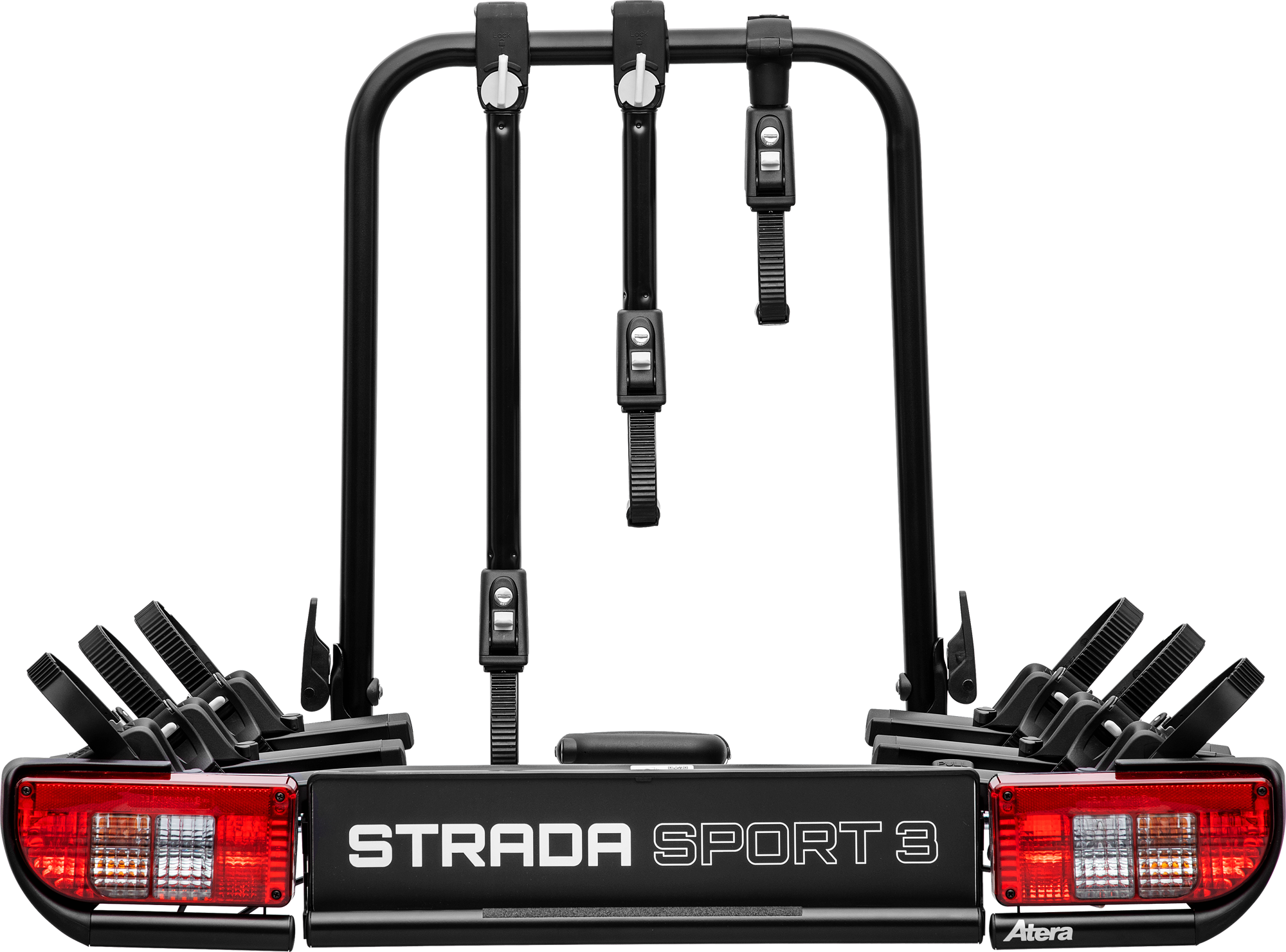 Sykkelstativ Strada Sport 3 Pro for tilhengerfeste frontvisning