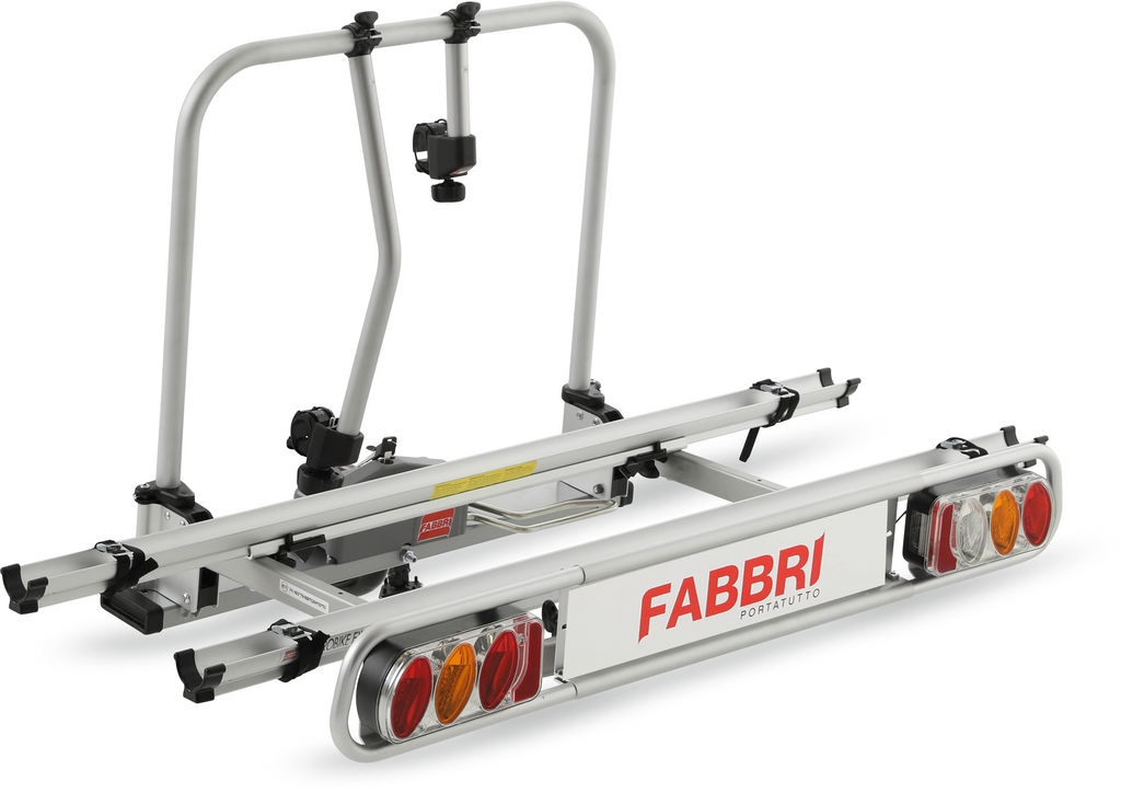 Sykkelstativ for tilhengerfeste aluminium 2 sykler 60 kg - Fabbri forfra