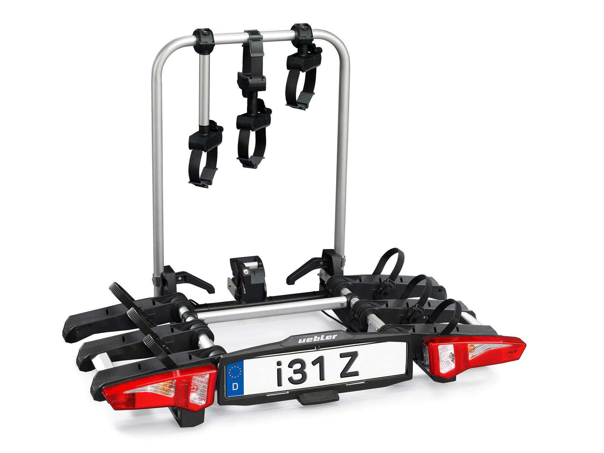 Sykkelstativ for tilhengerfeste i31 Z for 3 sykler front