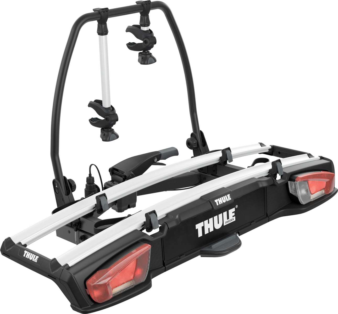 Sykkelstativ VeloSpace XT for tilhengerfeste med 2 sykler montert