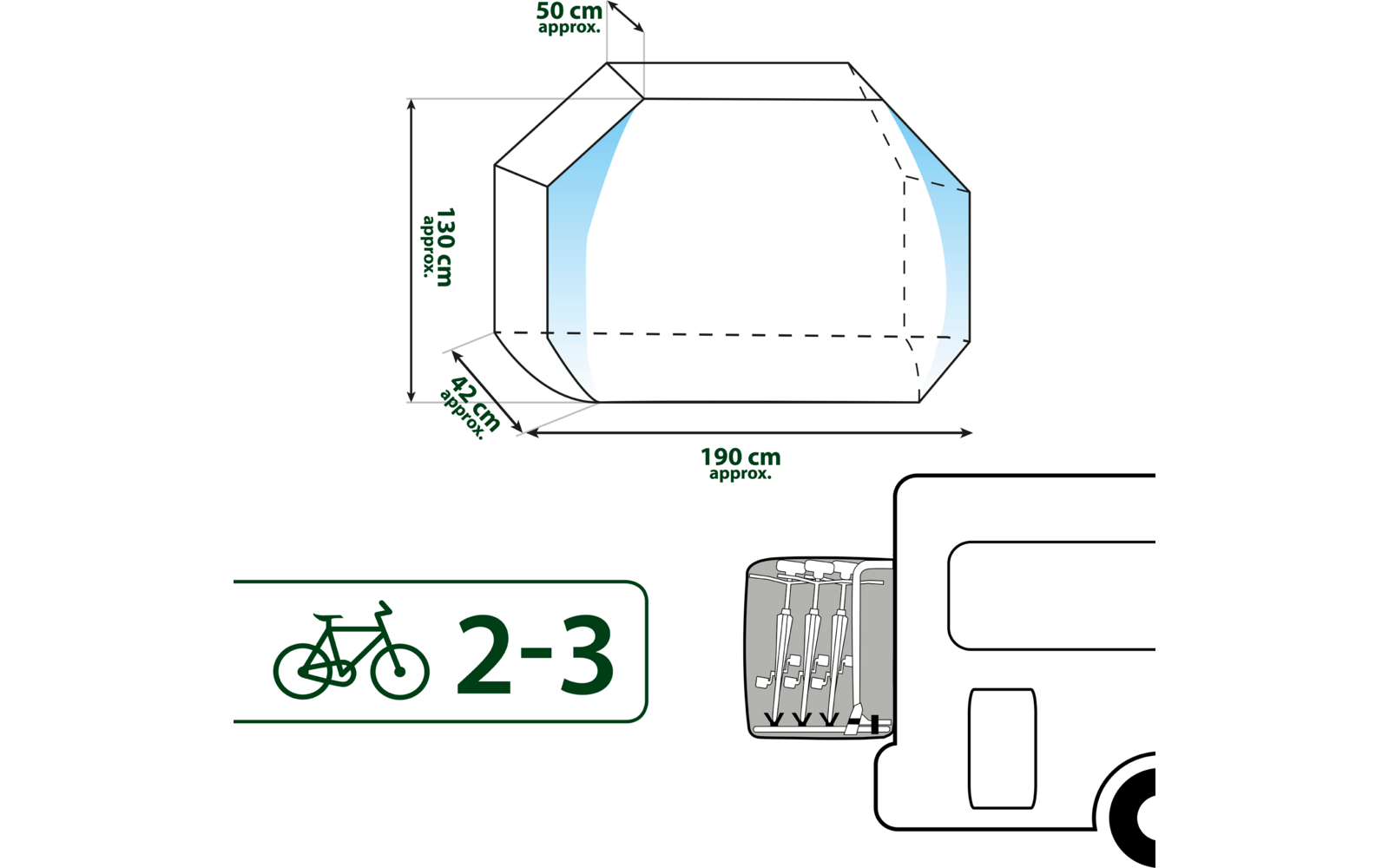 Sykkeltrekk Bike Wrapper 2/3 vanntett med oppbevaringspose bakside