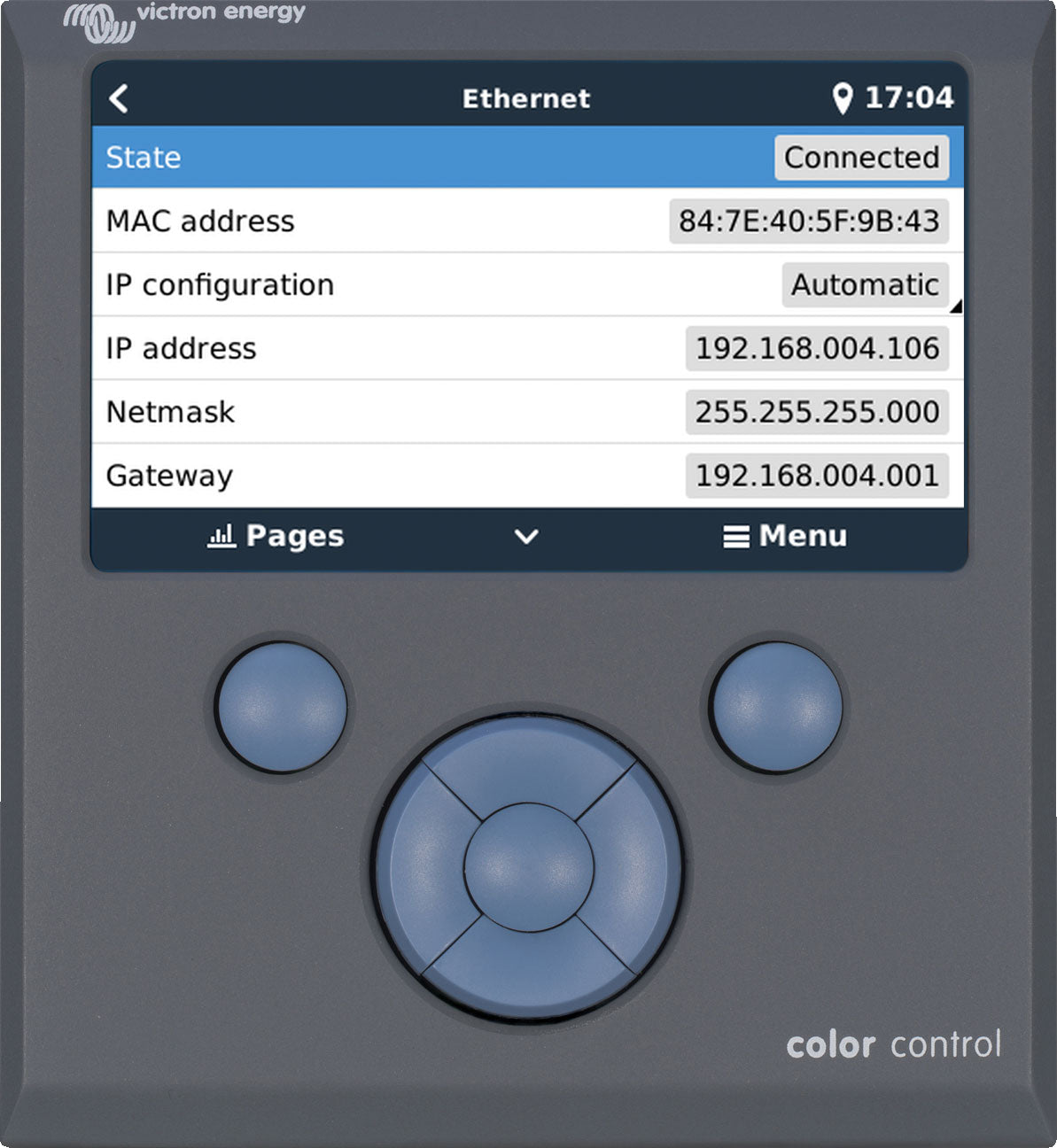 Systemovervåking Color Control GX med fjernkontroll fra Victron Energy