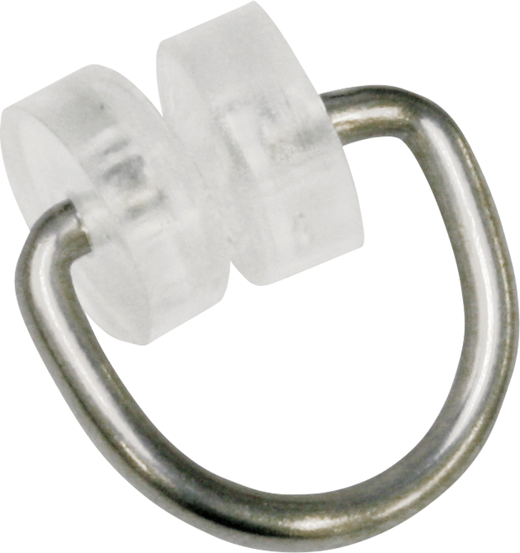 T-glideringer for gardinskinne transparent og metall forfra