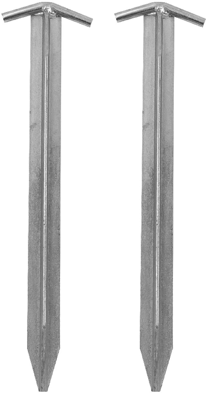 T-plugger i stål for harde underlag 20 cm 2 stk Bent sett forfra