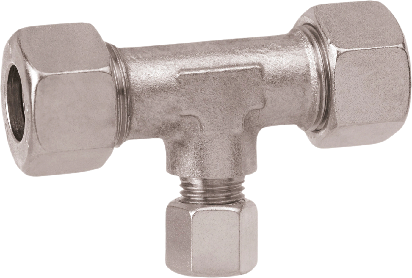 T-reduksjonskoppling 10 x 8 x 10 mm type TR - GOK forzinket stål montert