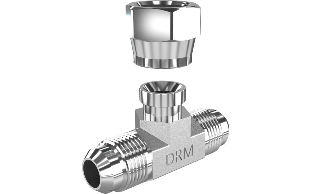 T-stykke 3/4"-16 UNF for LPG fylleslange - DREHMEISTER montert detalj