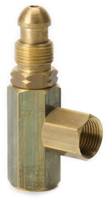 T-stykke messing POL for 2 flasker og regulator - Gimeg foran