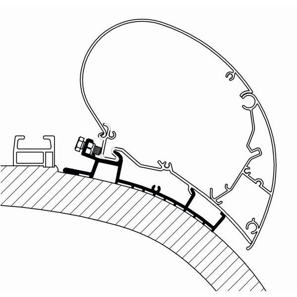 Detalj av takadapter for Carthago til markise 9200/6300/6200 - Thule
