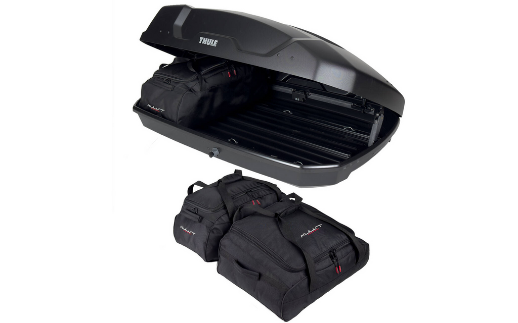 Takboksveskesett for Thule Force XT S, svart detalj av glidelås og materiale