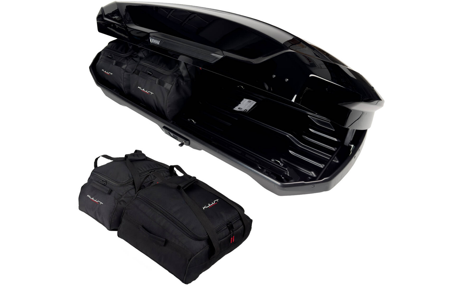 Detalj av Takboksveskesett for Thule Motion 3 L, svart glidelås