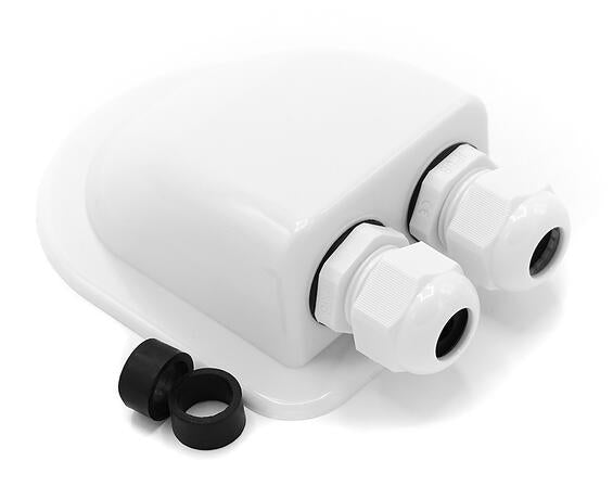 Takgjennomføring DX2/W hvit for 2 kabler forfra