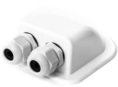 Detalj av Takgjennomføring DX2/W hvit for 2 kabler