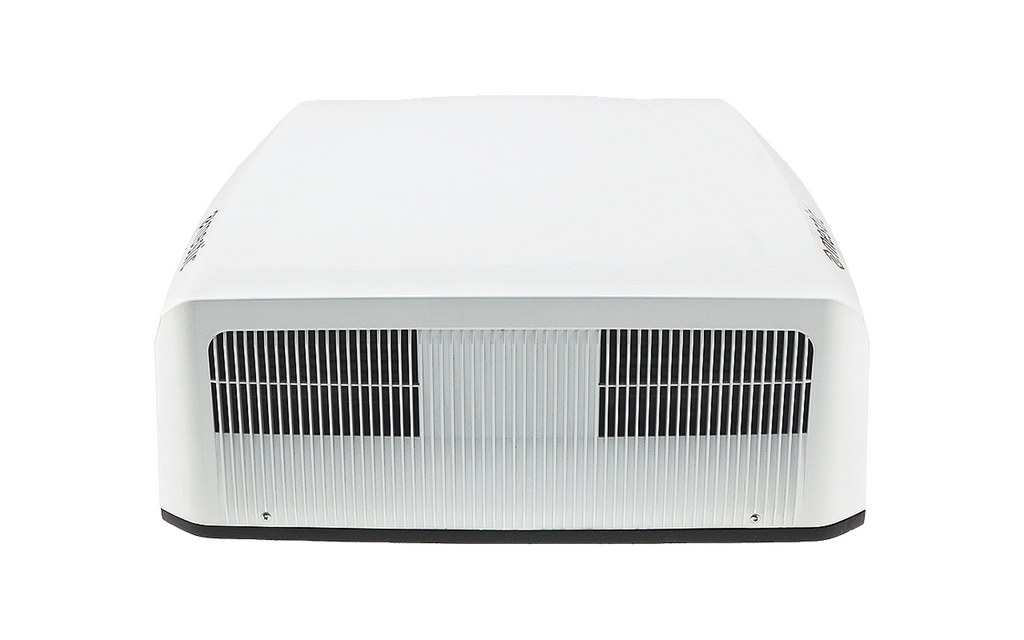 Nærbilde av kontrollpanel på Takklimaanlegg RTA-2600 med varme 2600 W for bobil