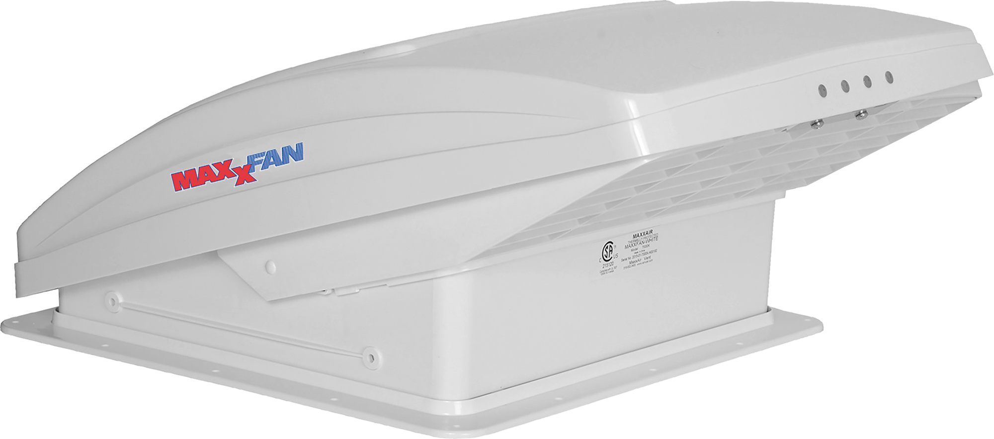 Takluke Maxxfan Deluxe ventilasjonssystem 12V 40x40 cm montert på campingvogn