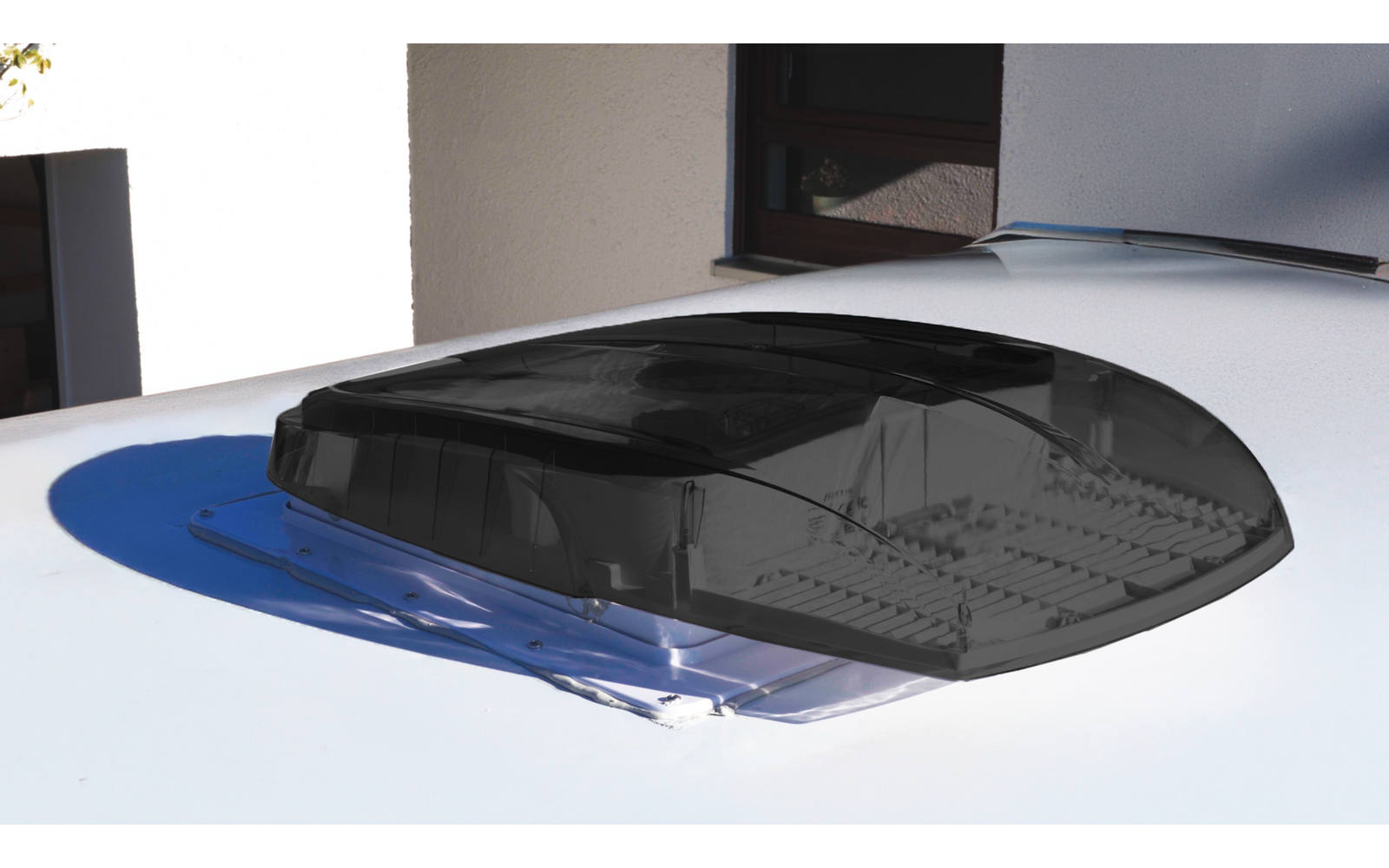 Takluke Plus Fan med vifte og 12V LED-lys 40x40 cm svart