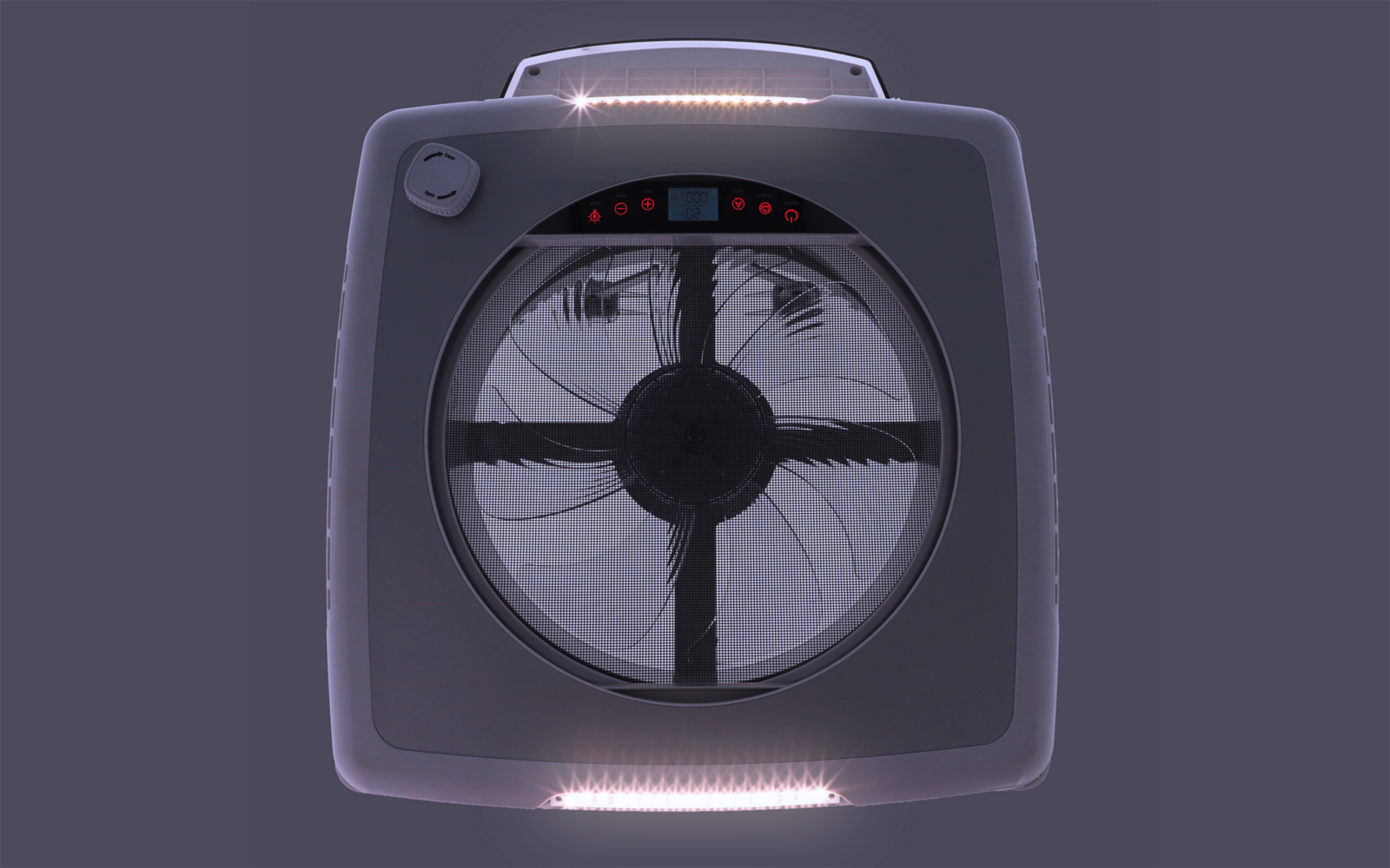 Takluke Plus Fan med vifte og 12V LED-lys 40x40 cm svart