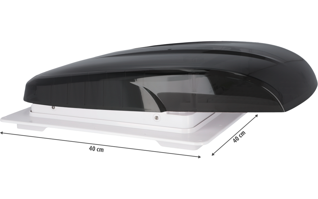 Takluke Plus Fan med vifte og 12V LED-lys 40x40 cm svart
