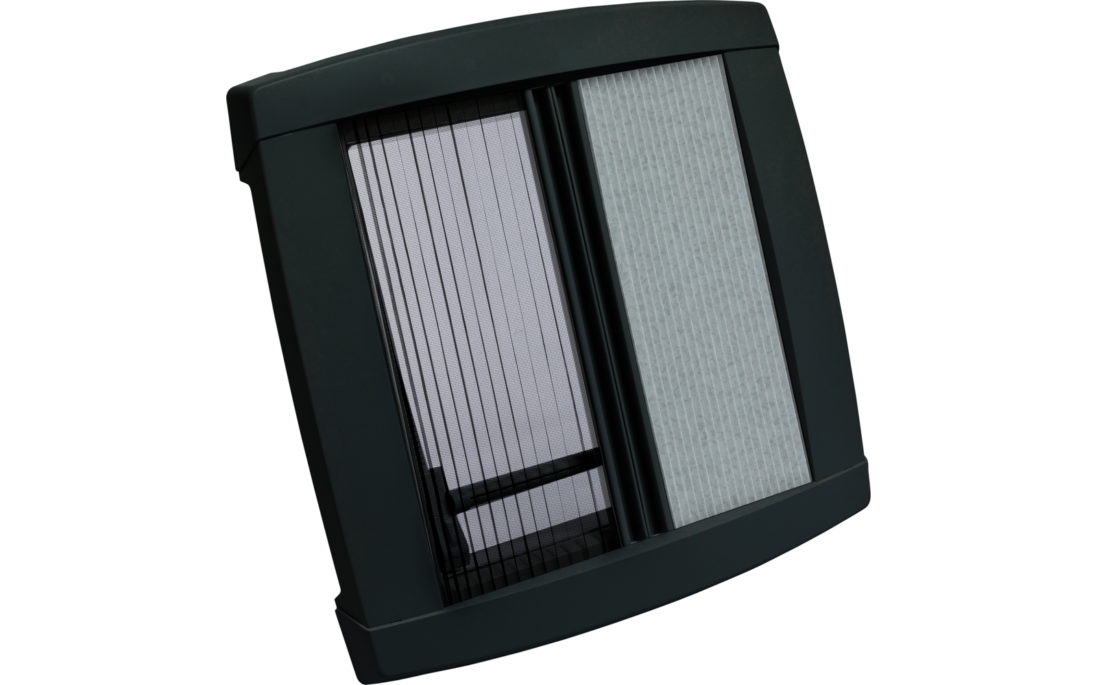 Baksiden av Takluke VisionStar L røykglass dobbeltglass 700x500 mm svart