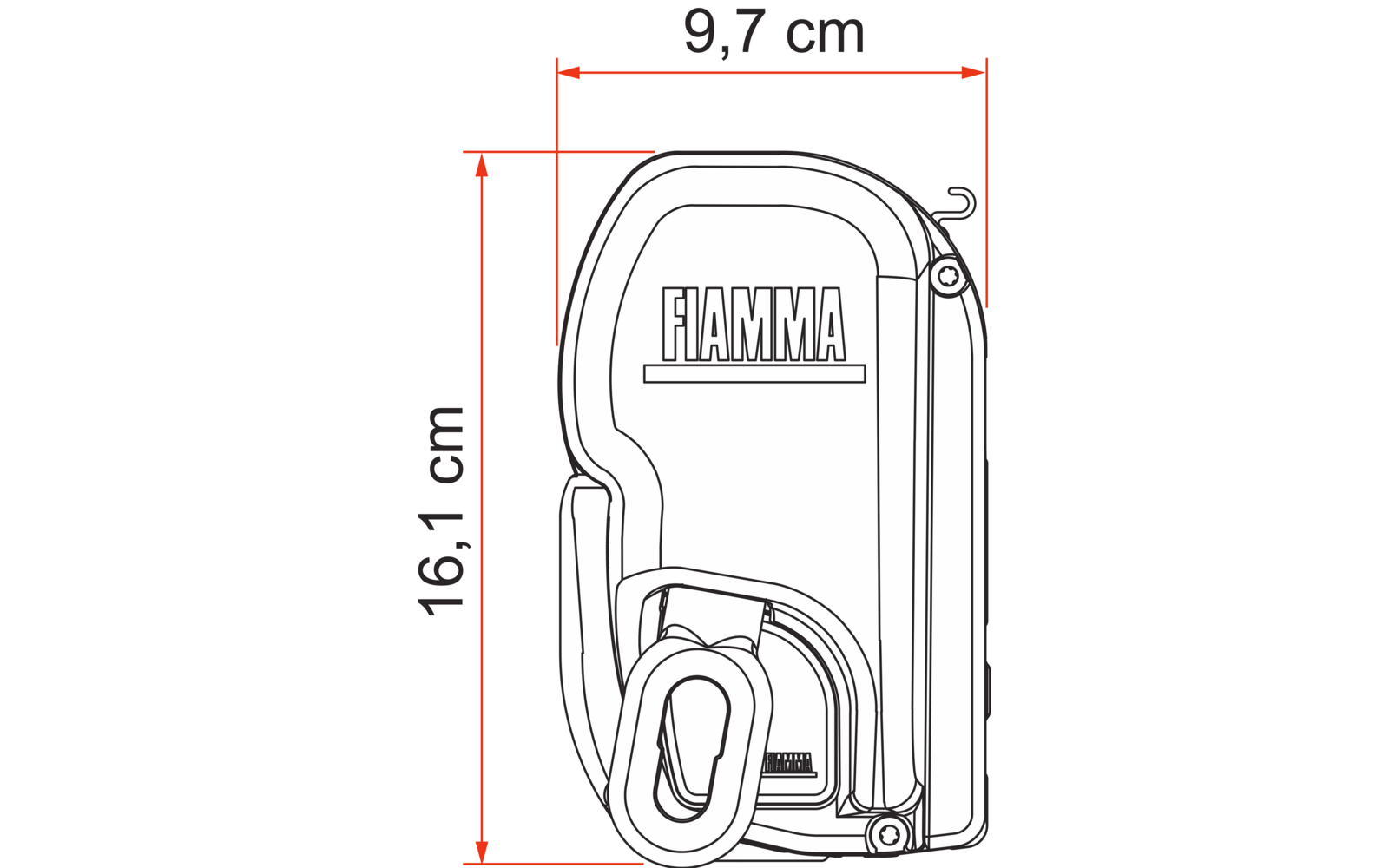Takmarkise F45L 250 cm utfall for bobil og kassevogn - Fiamma nærbilde av feste
