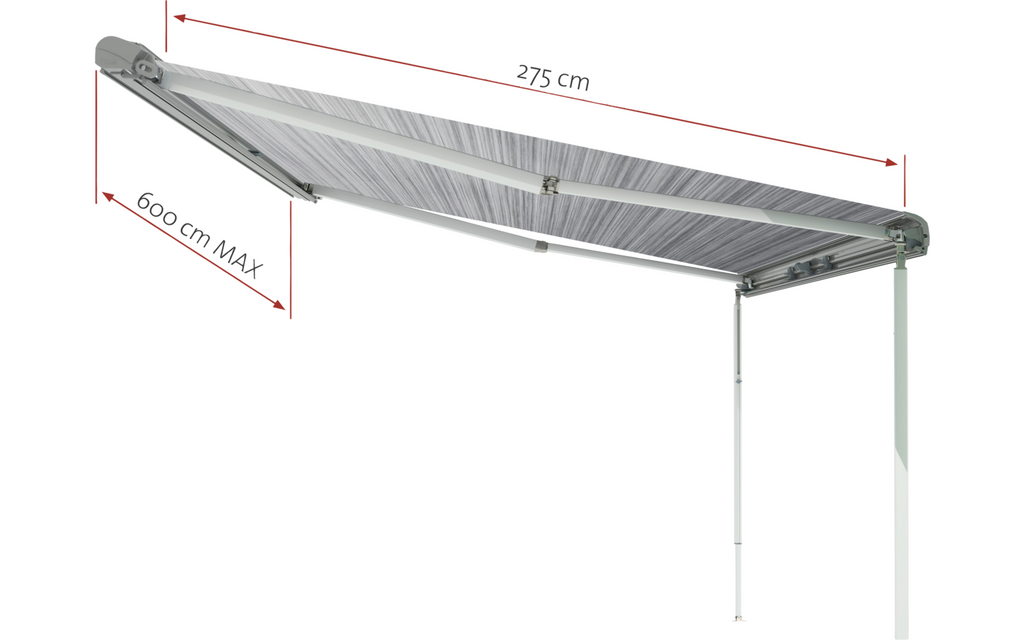 Takmarkise F80L 450 cm 275 cm utstikk Royal Blue detalj av kurbel