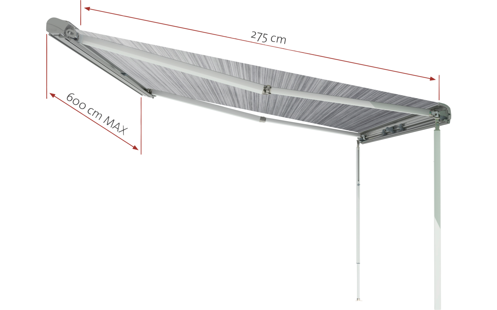 Takmarkise F80L 450 cm 275 cm utstikk Royal Blue detalj av kurbel