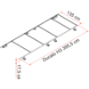 Detalj av Takreling Roof Rail Ducato H3 uten boring 150 kg - Fiamma montert på bil