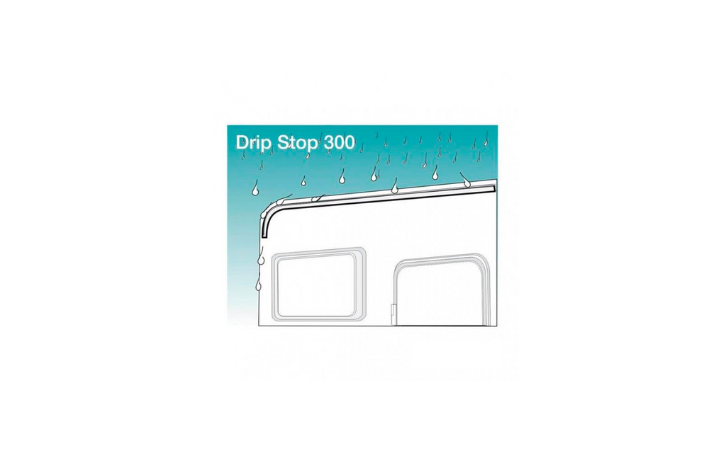 Detalj av Takrenne Drip Stop 1000 cm grå, polyvinyl
