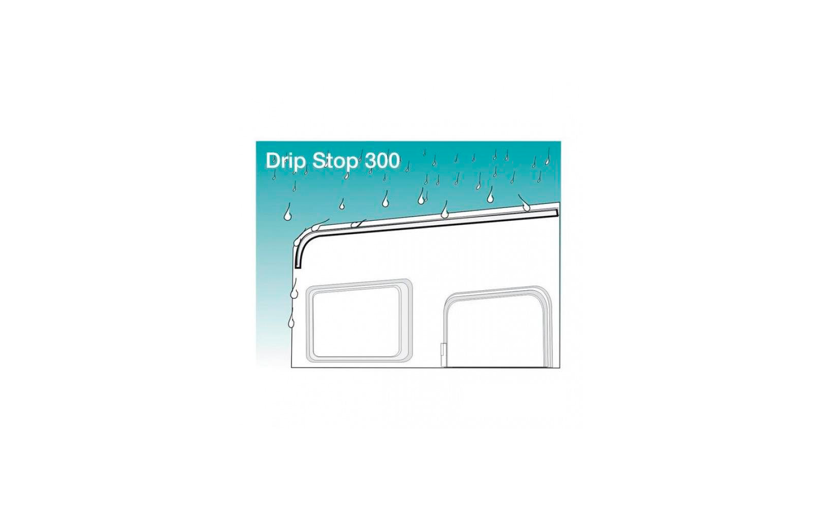 Detalj av Takrenne Drip Stop 1000 cm grå, polyvinyl
