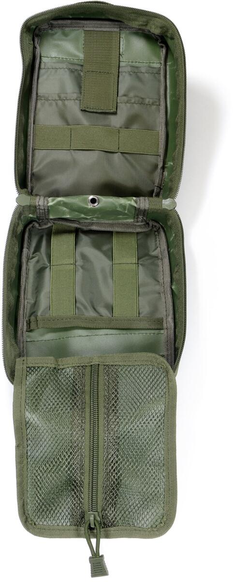 Taktisk MOLLE-veske oliv 600D polyester 14x20,5x10 cm i bruk utendørs