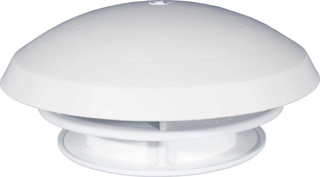 Takventilator 190 mm med slangetilkobling 60 mm hvit - Knorz forfra