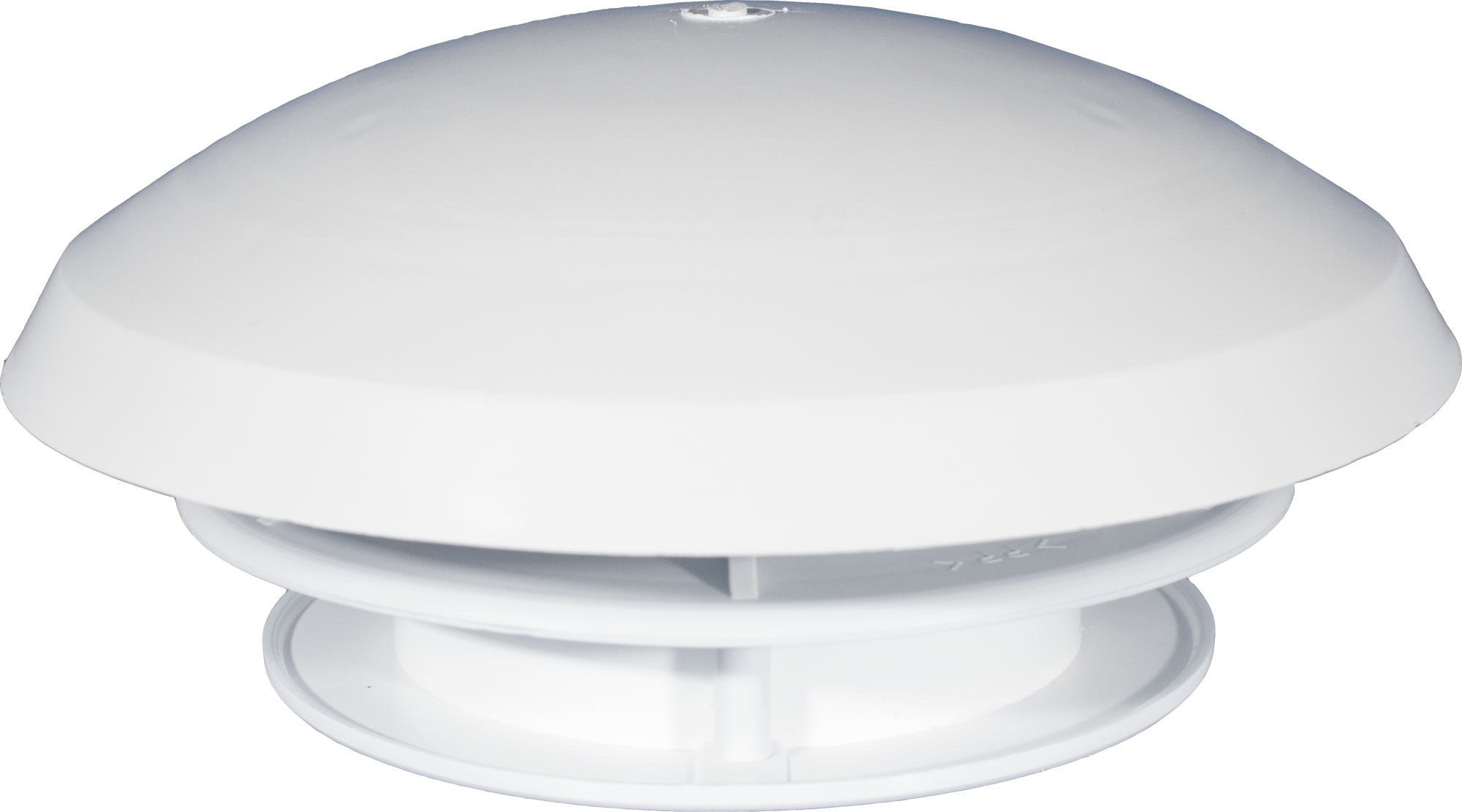 Takventilator 190 mm med slangetilkobling 60 mm hvit - Knorz forfra