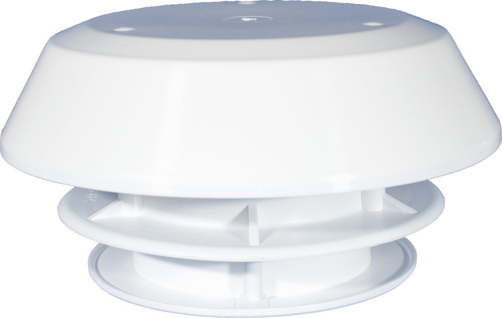Takventilator for avtrekk 190 mm med slangetilkobling 80 mm hvit forfra