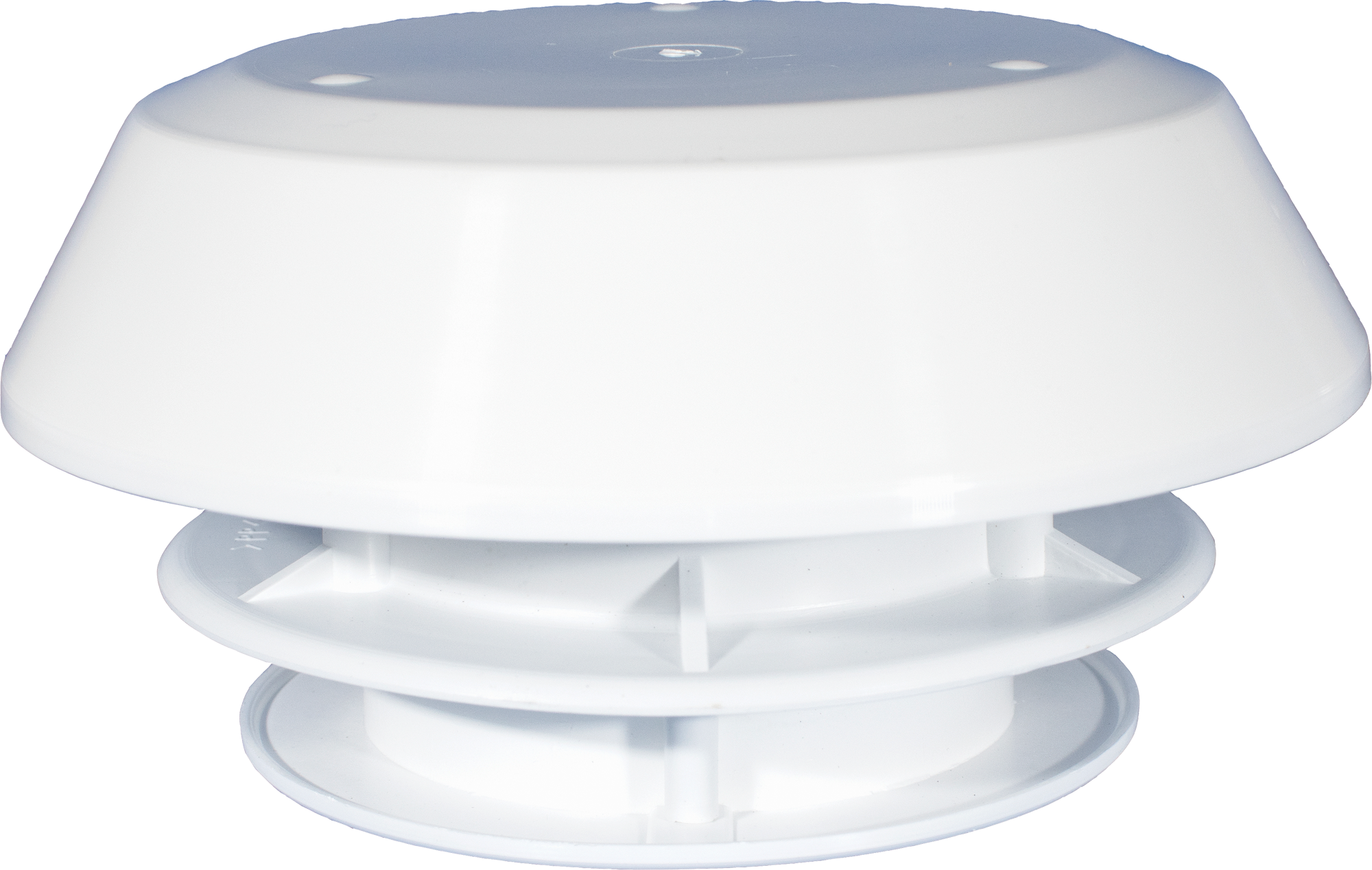 Takventilator for avtrekk 190 mm med slangetilkobling 80 mm hvit forfra