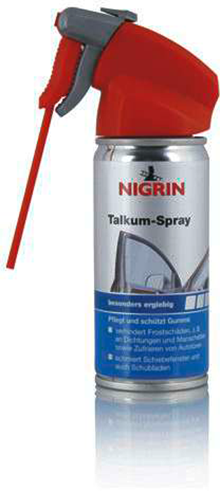 Talkumspray for gummipleie og smøring 100 ml - Nigrin forside