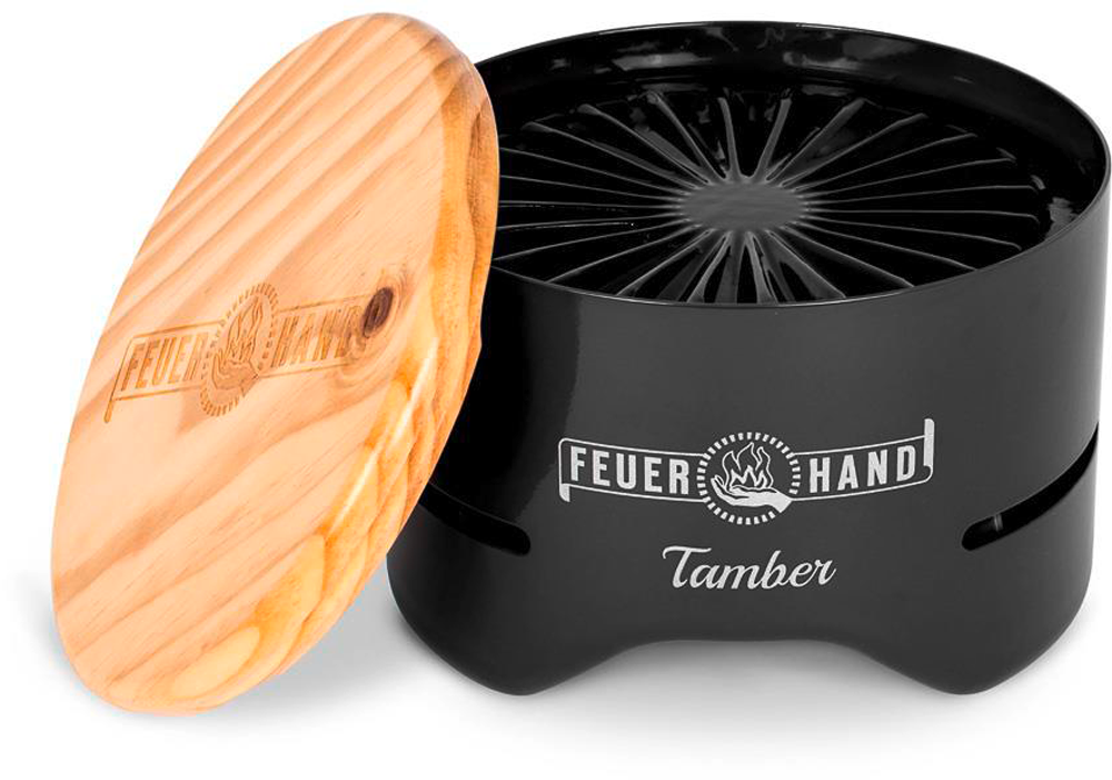 Tamber bordgrill kullgrill med lokk emaljert rist 2,1 kg forfra