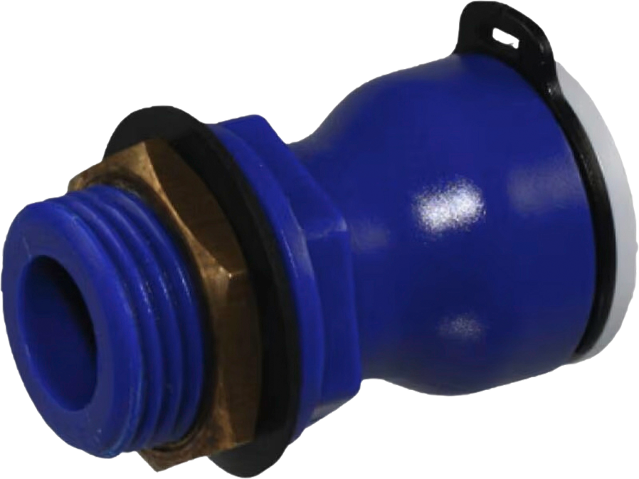 Tankgjennomføring med kontramutter UniQuick 12 mm Reich blå forside